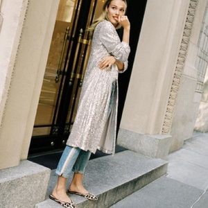 NWT Anthropologie Dulcinea Sequined Duster Jacket